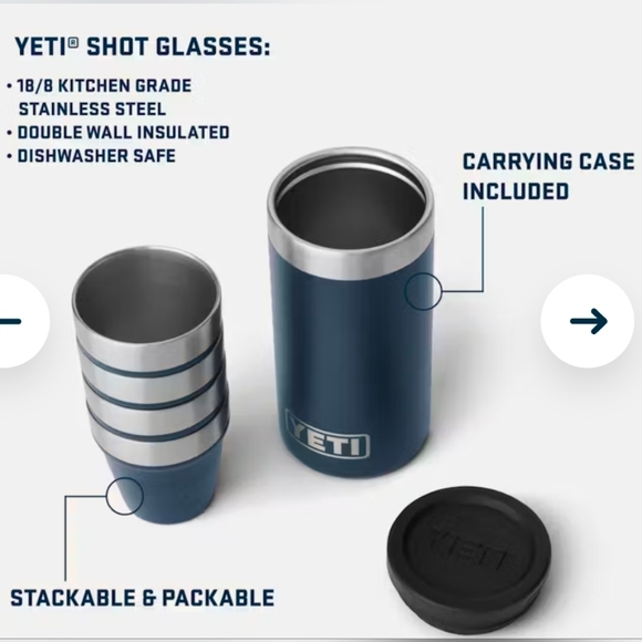 Yeti Shot Glasses & Case “Blue Camo” NEW - Picture 5 of 6